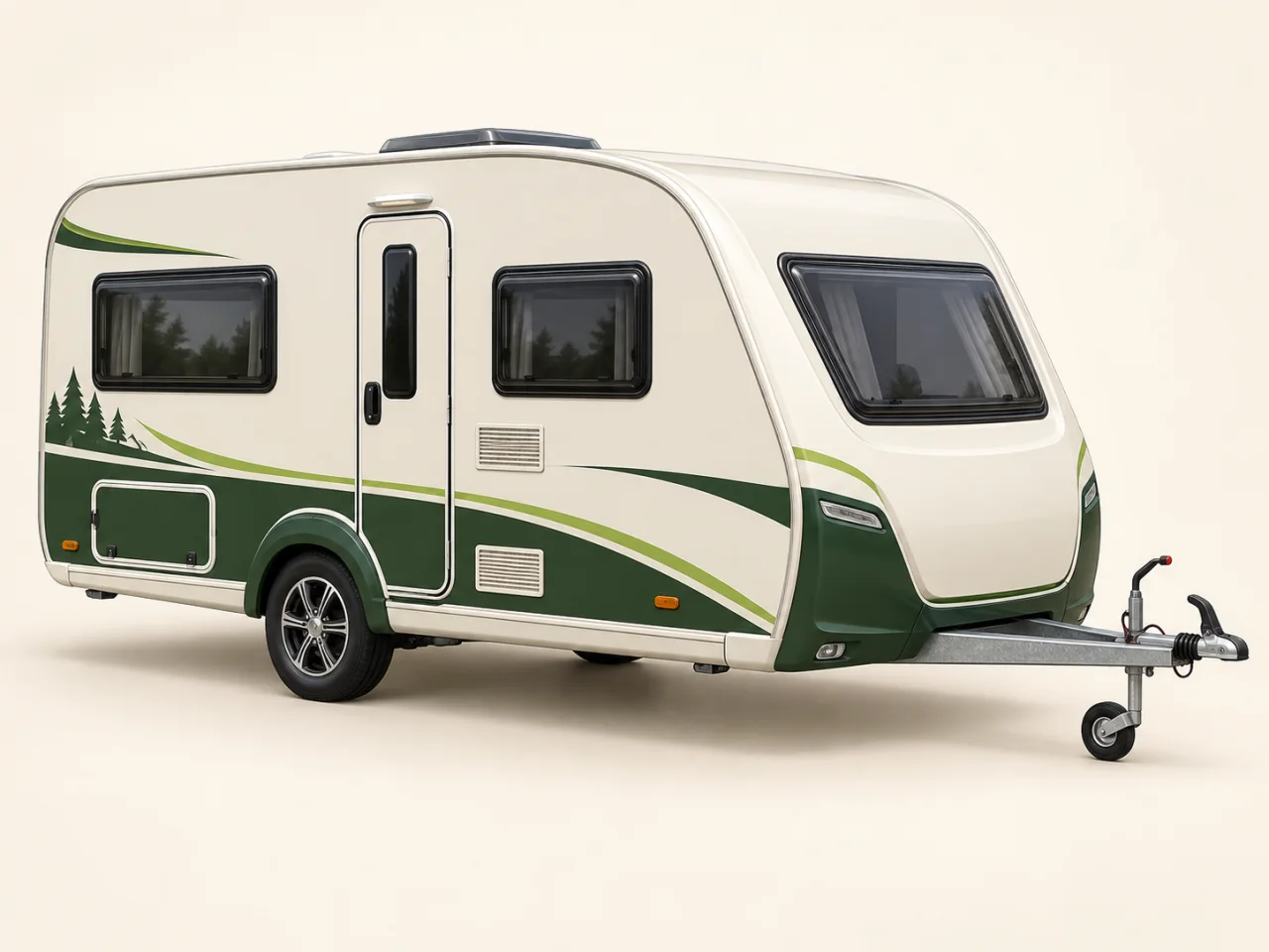 Caravana preparada para ser remolcada por un turismo