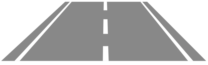 Carretera con línea discontinua entre carriles