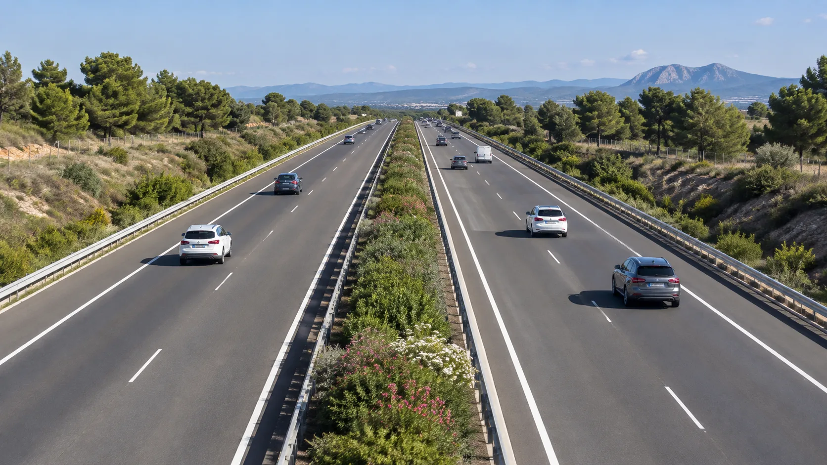 Autopista española con calzadas separadas