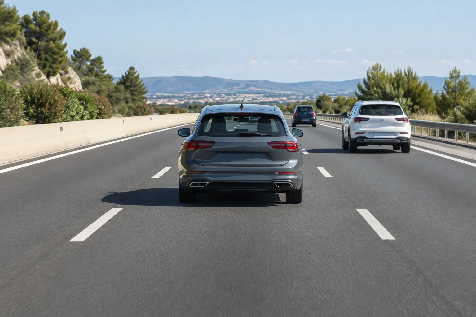 Carriles de una carretera separados por líneas blancas